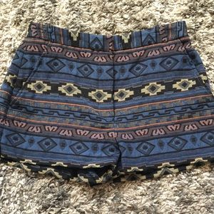 BRAND NEW BCBG  blue Aztec design shorts.